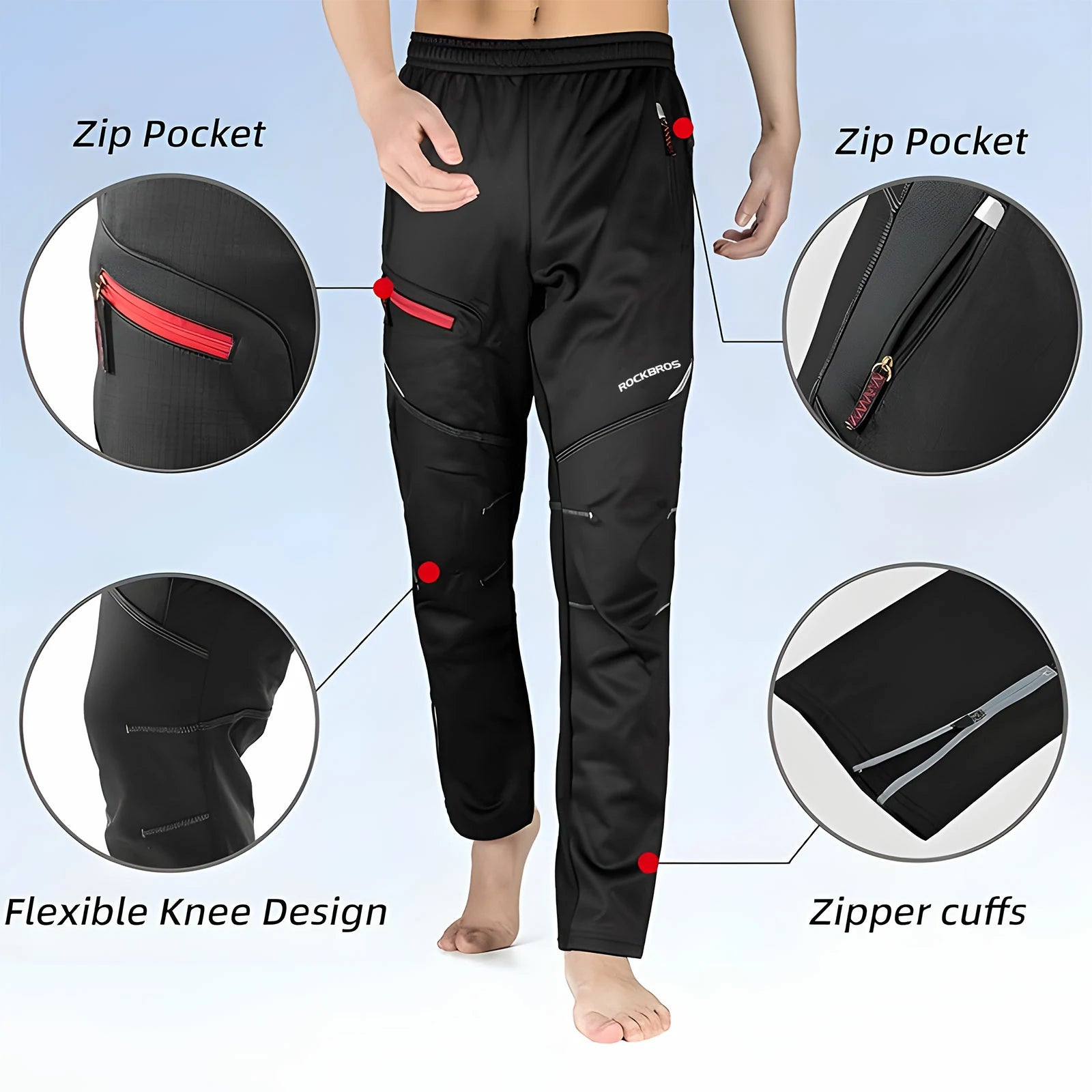 ROCKBROS Winter Windproof Waterproof Thermal Cycling Jacket and Pants Set