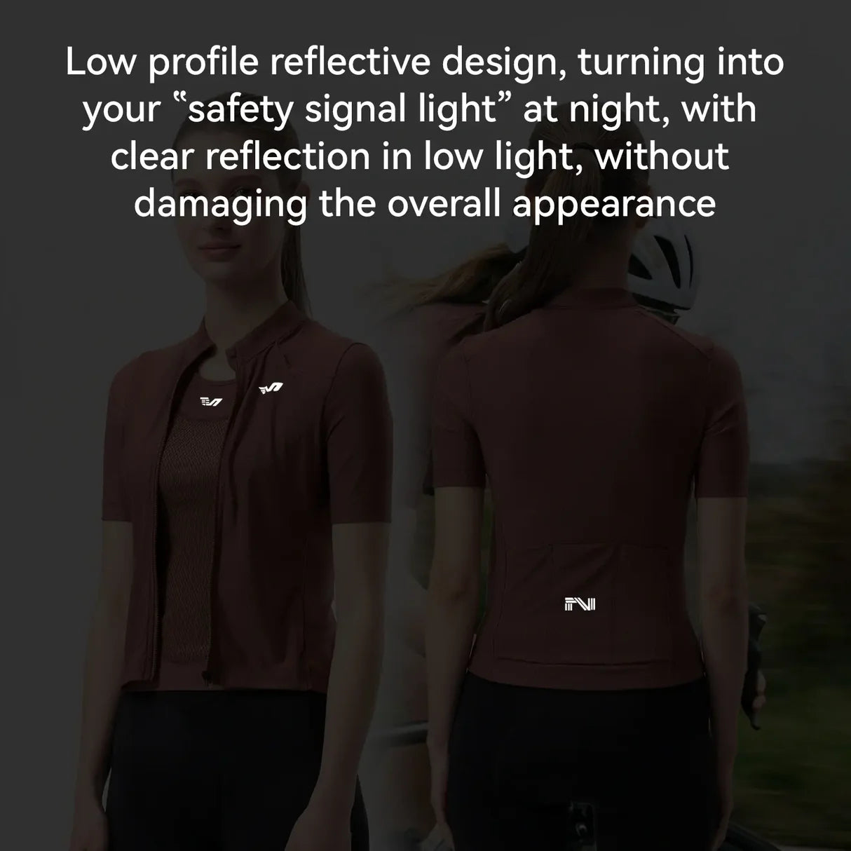 Women's 2-in-1 Short Sleeve Cycling Jersey#Color_Brick Red