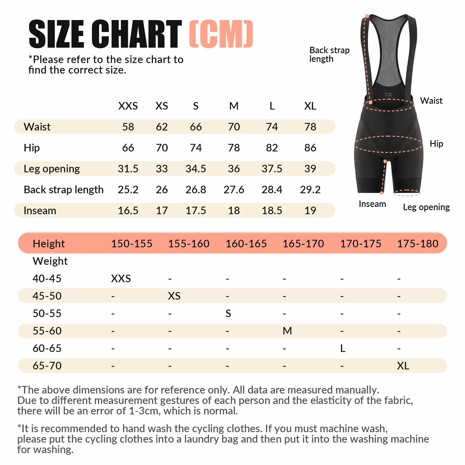 ROCKBROS women’s cycling bib shorts with padded gel chamois#color_black