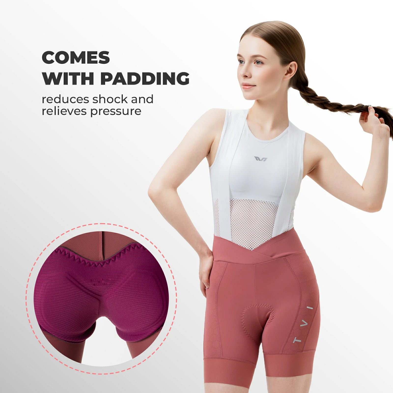 Women’s Cycling Bib Shorts with Magnetic Straps & Padding UK